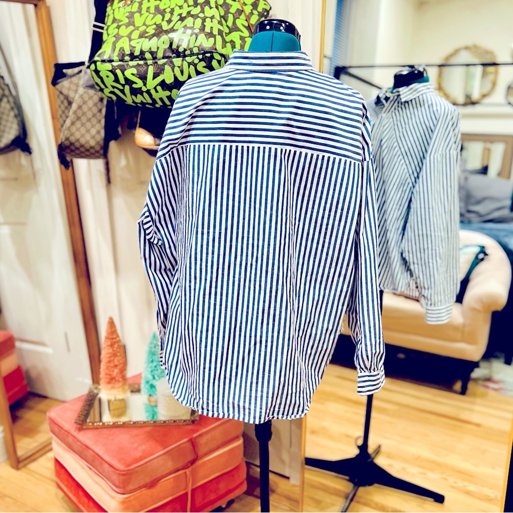 Express Boyfriend Oversized Button Down - image 2